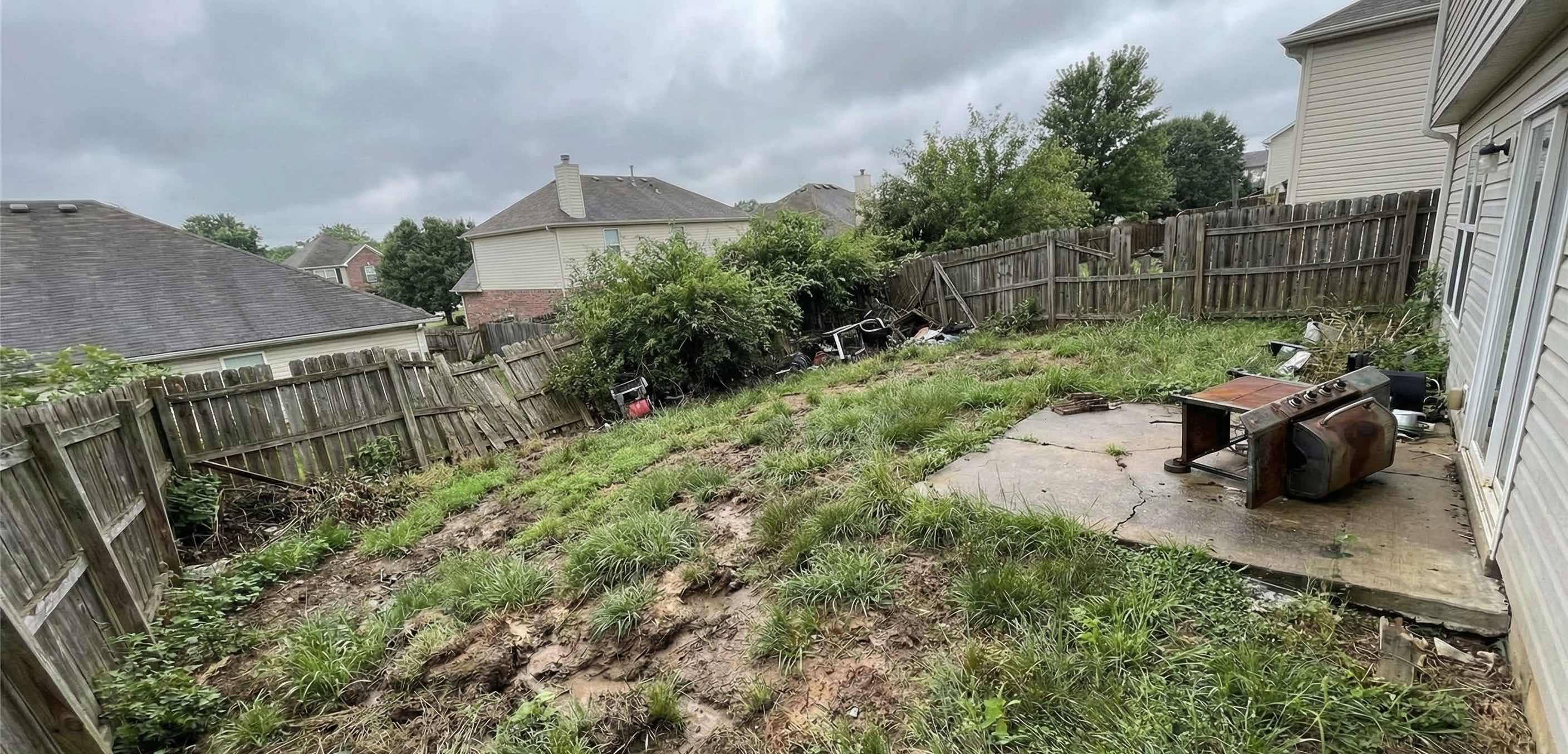 Front yard before landscape redesign