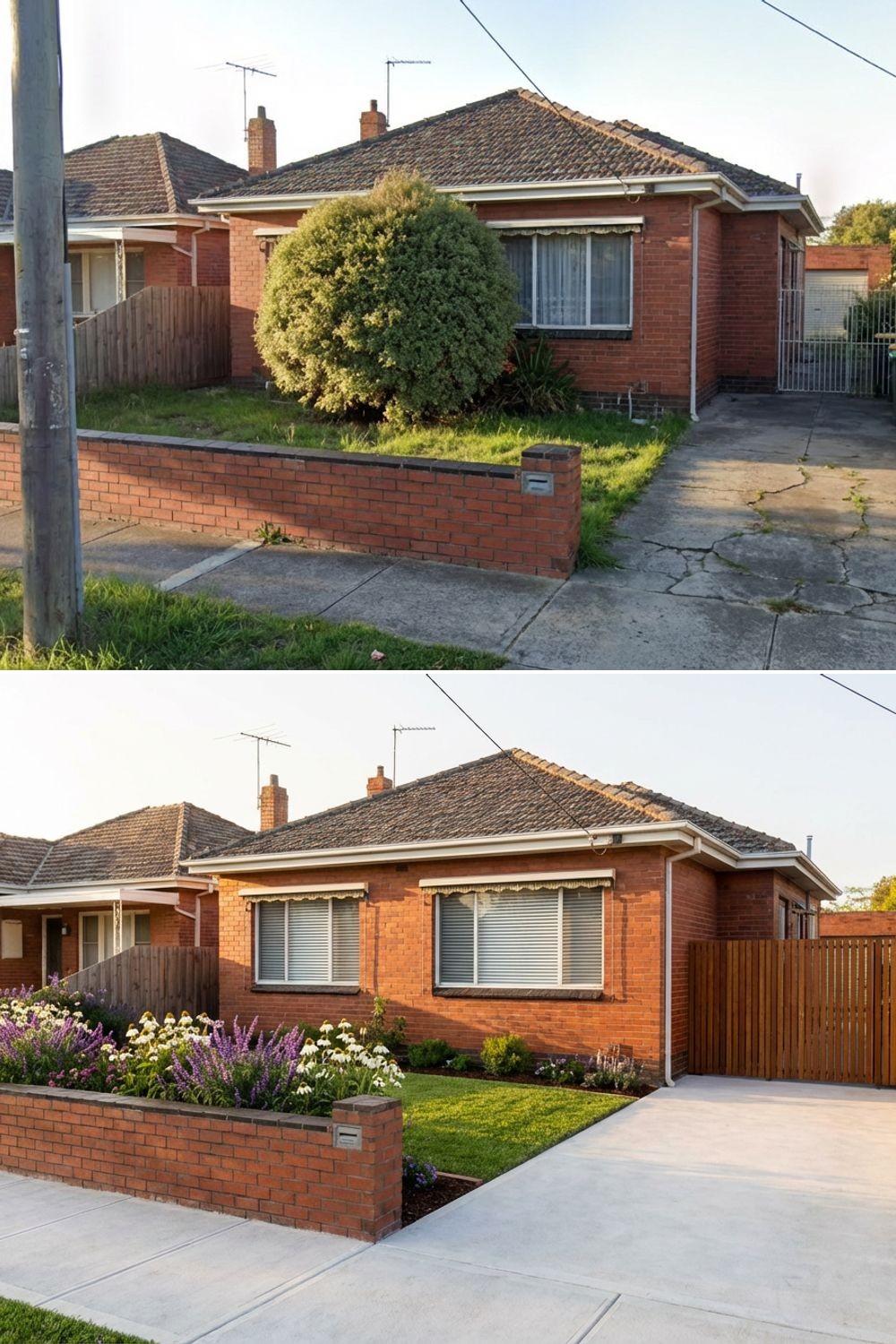 Brick house curb appeal example without painting brick