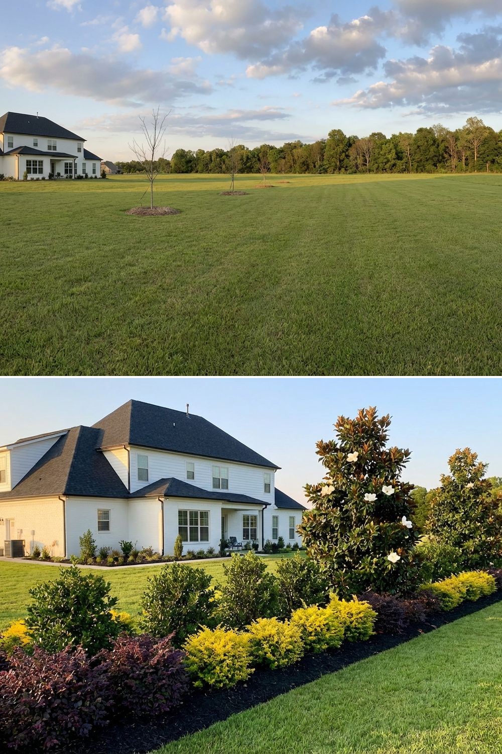 Backyard privacy landscaping example