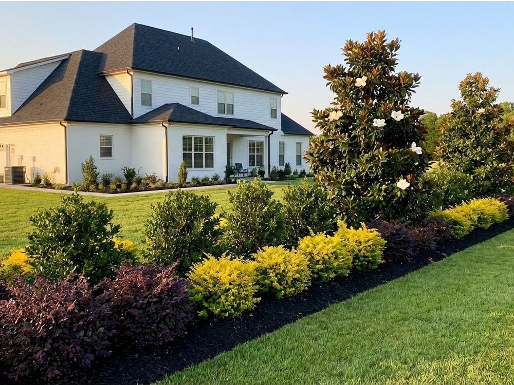 Backyard privacy landscaping example